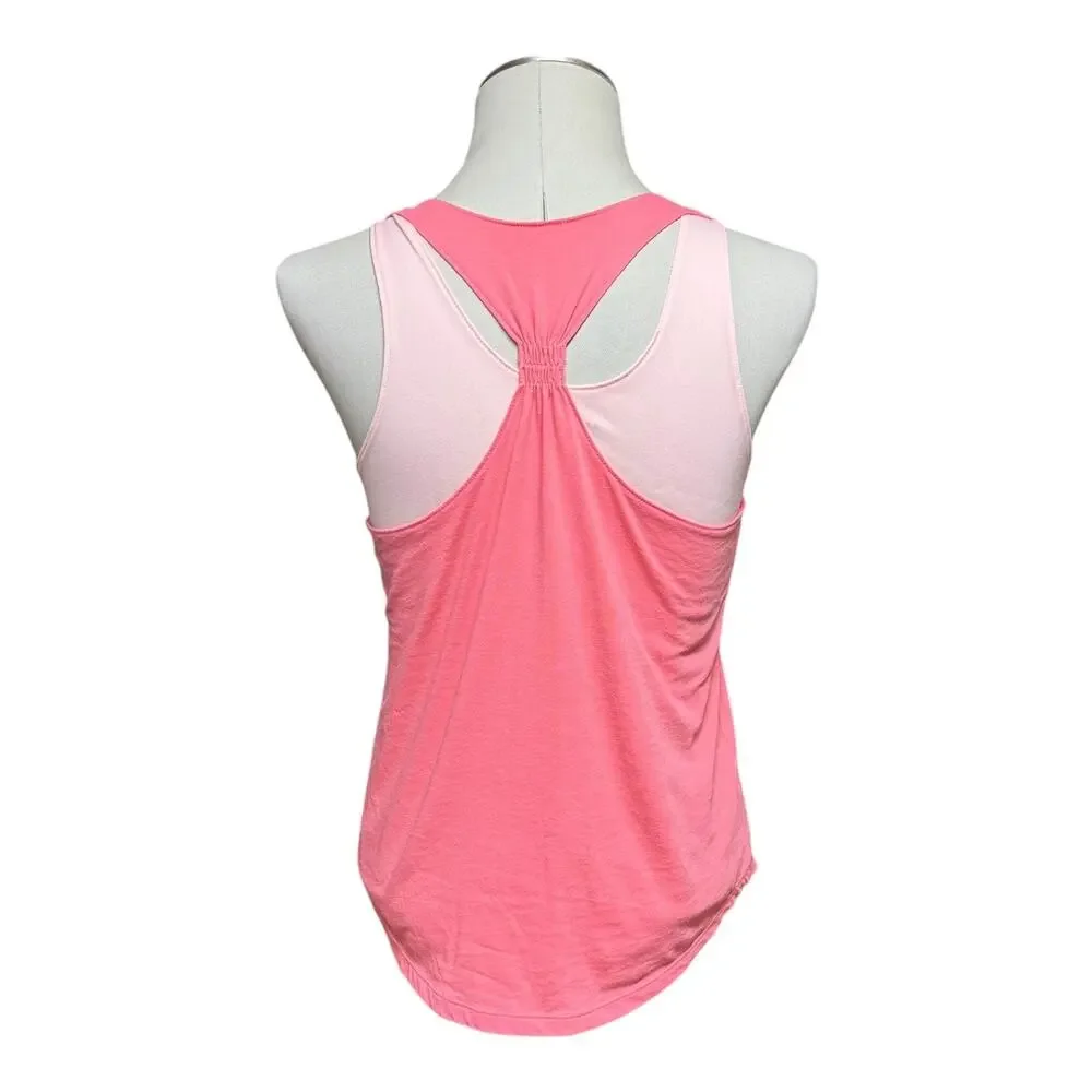 Under Armour UA Layered Double The Fun Tank Top Pink Girls YXL